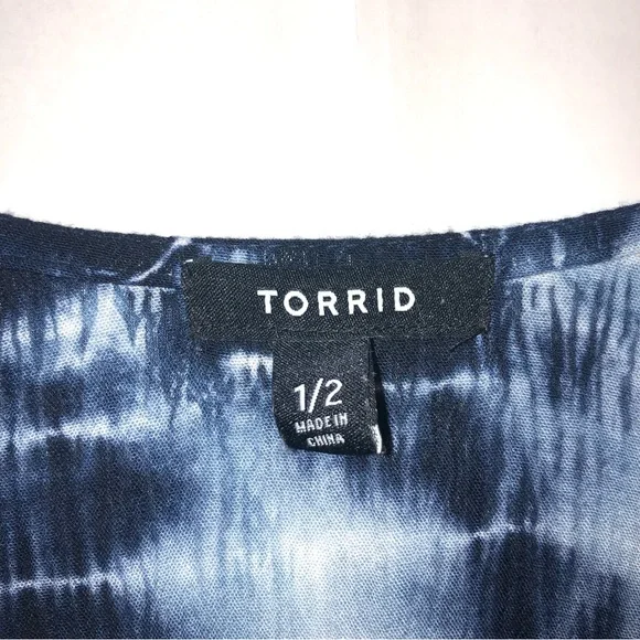 Torrid Boho Tie Dye Floral Embroidered Beach Cover Up - Picture 8 of 16